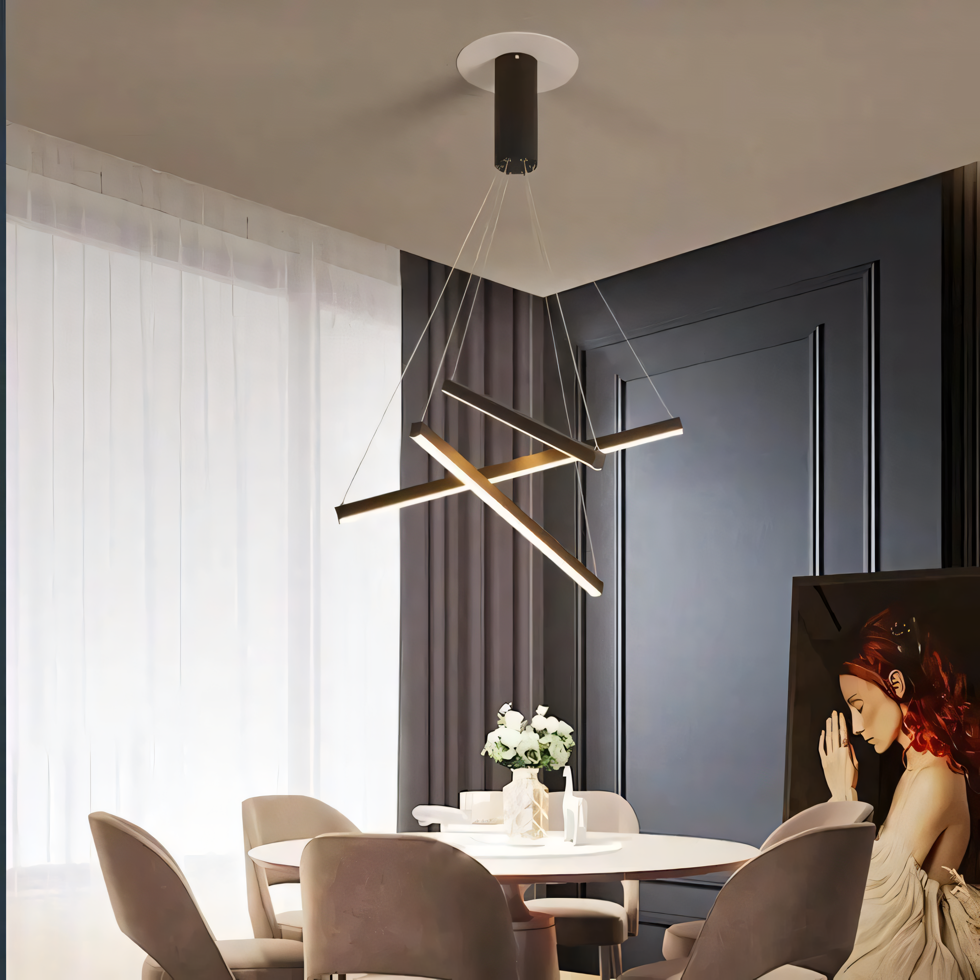 Vespera | Nested Bar Chandelier OpalDwell