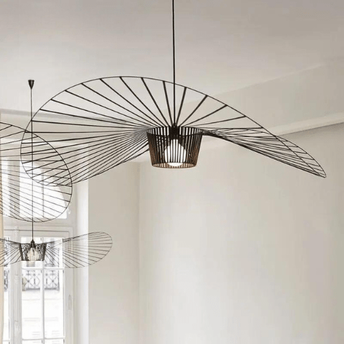 Vexaera Chandelier Modern Iron and Fabric Lighting Art Deco Flair OpalDwell