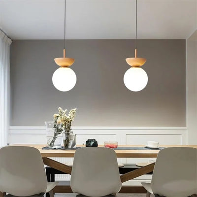 AsteriNord Half-Wood Nordic Pendant Light For Modern Spaces - OpalDwell