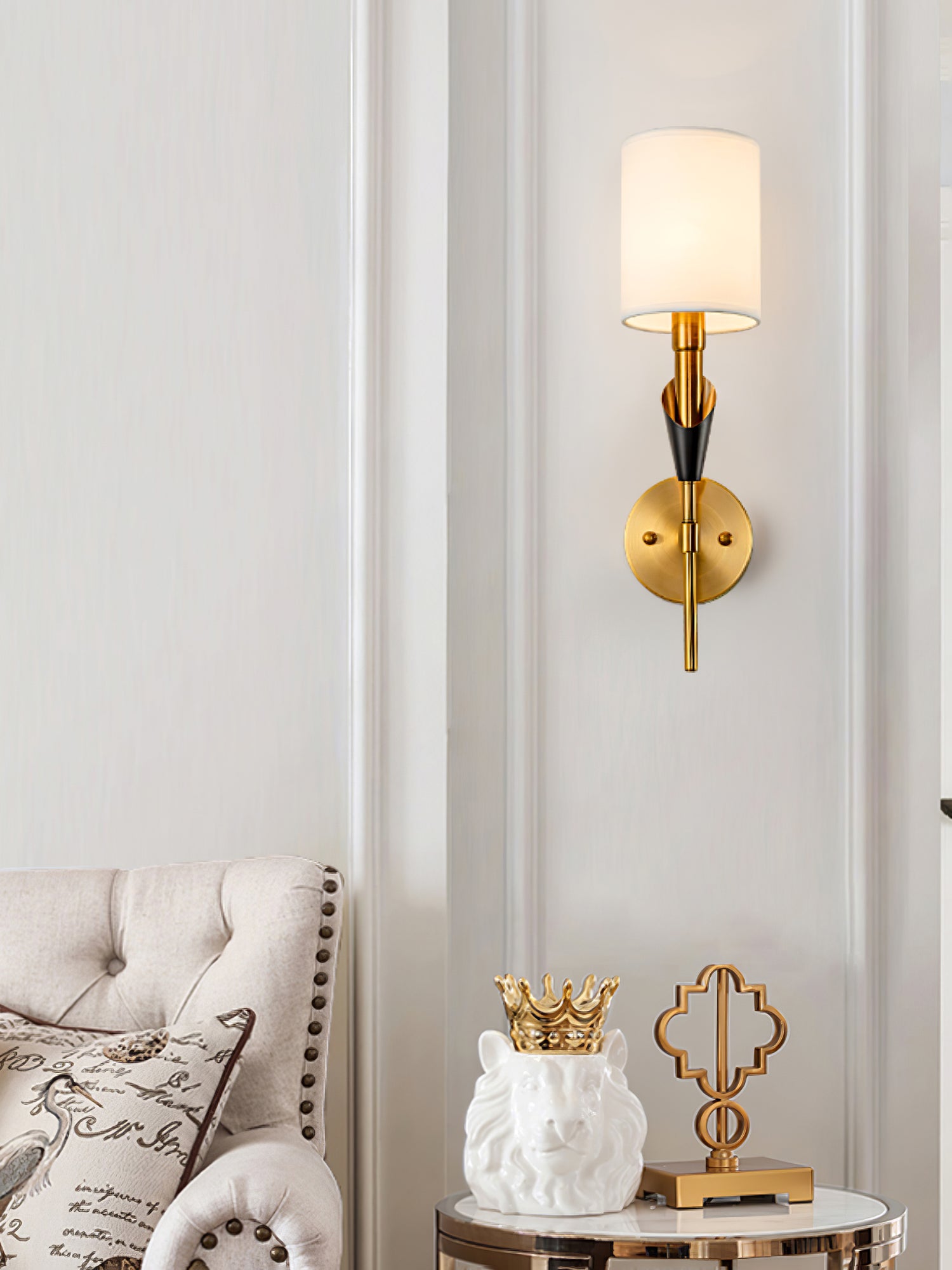 NovaCrest Brushed Nickel Curved Wall Lamp Modern Glow - OpalDwell