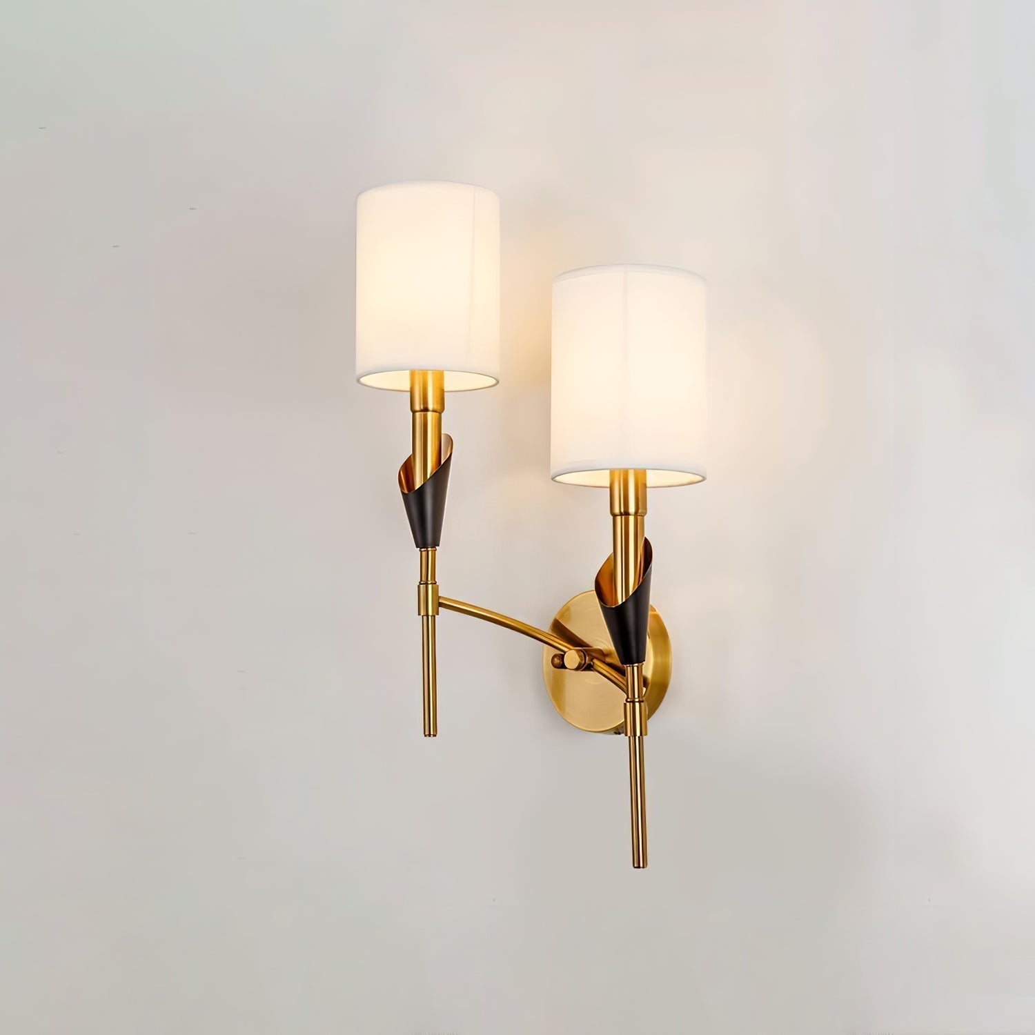 NovaCrest Brushed Nickel Curved Wall Lamp Modern Glow - OpalDwell