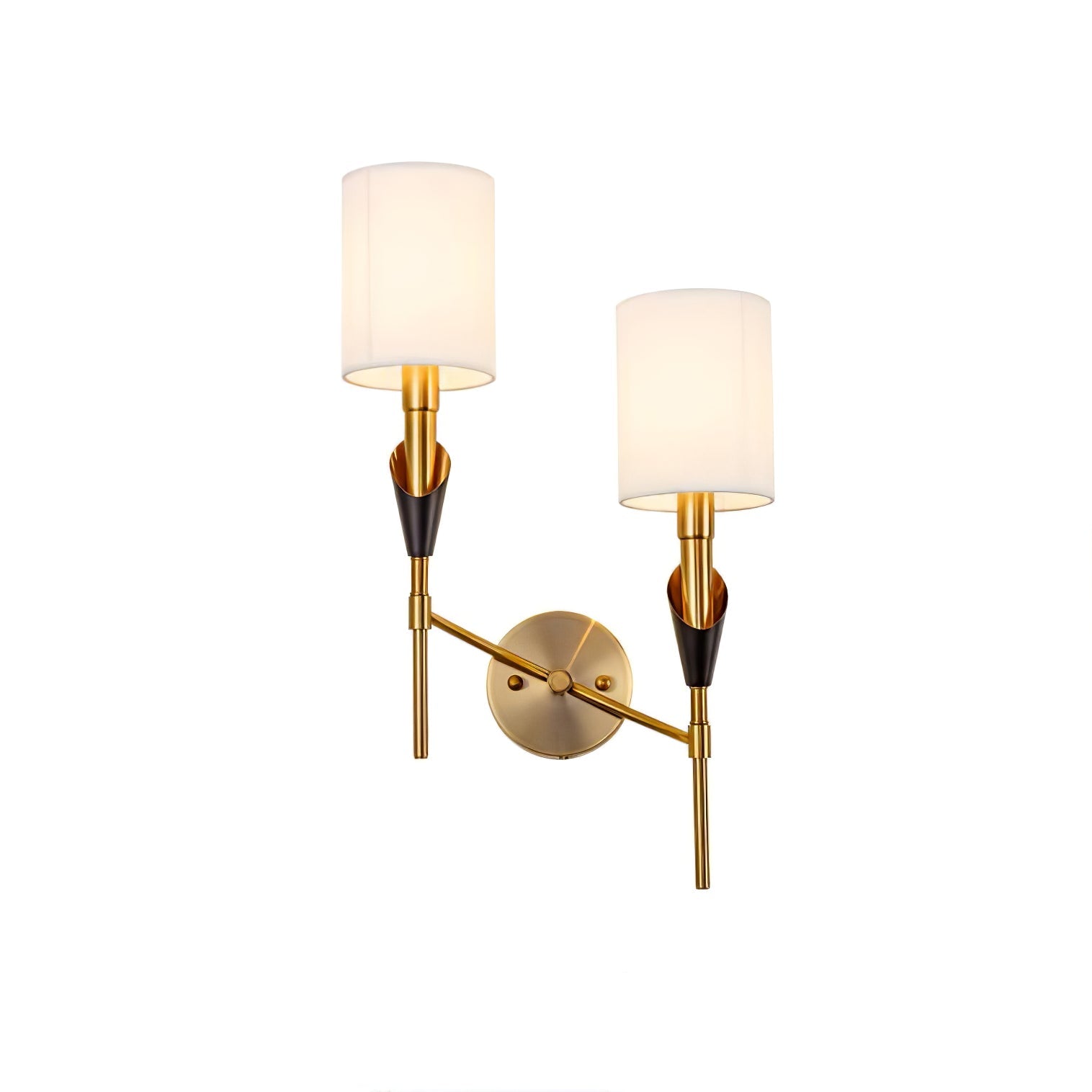 NovaCrest Brushed Nickel Curved Wall Lamp Modern Glow - OpalDwell