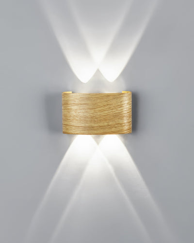 LumaVerde Woodgrain LED Outdoor Sconce Weather-Resistant - OpalDwell