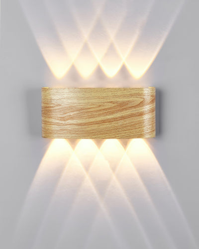 LumaVerde Woodgrain LED Outdoor Sconce Weather-Resistant - OpalDwell