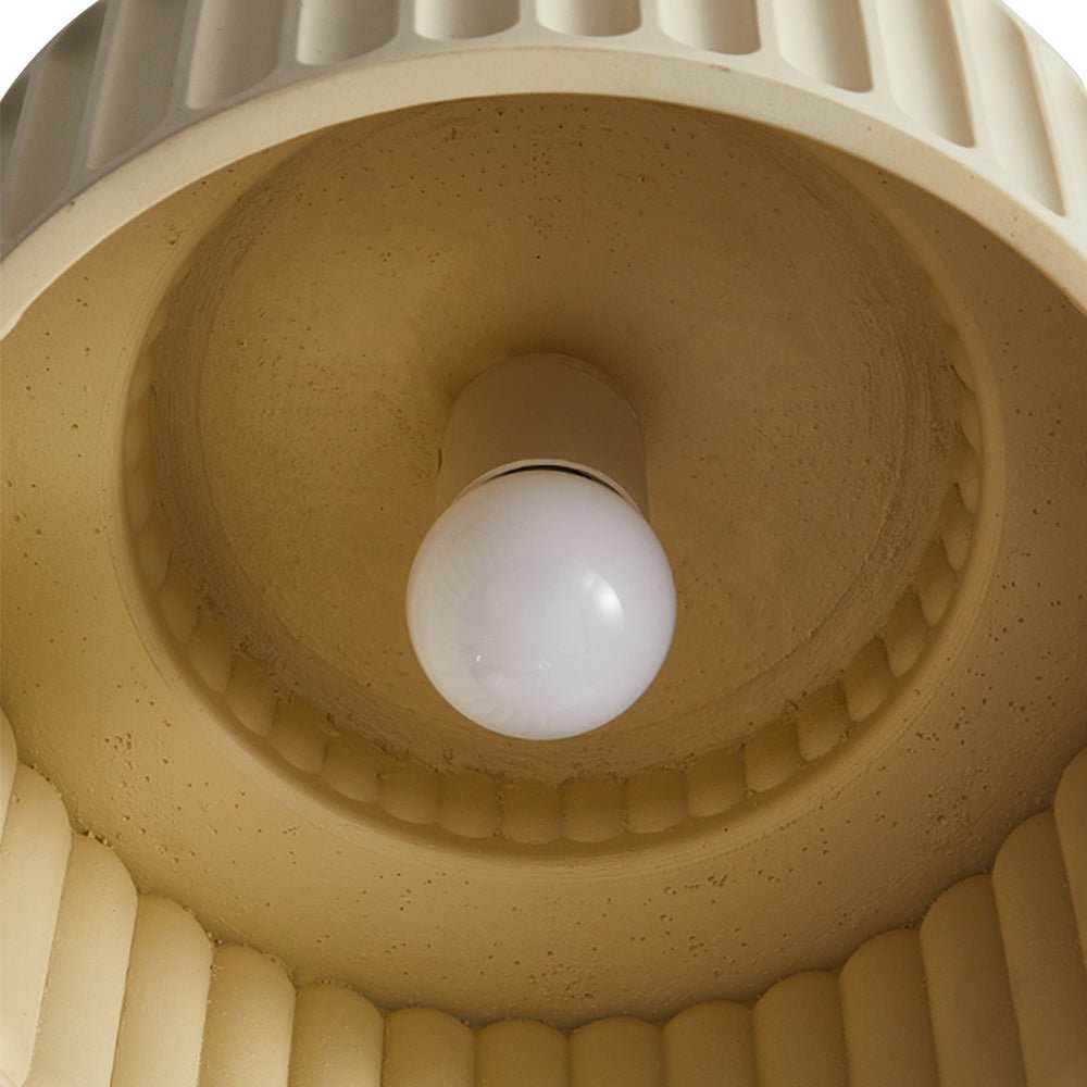 Luminara Drum Semi Flush Ceiling Light Cream Fabric Shade One Light OpalDwell