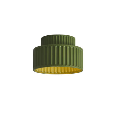 Luminara Drum Semi Flush Ceiling Light Cream Fabric Shade One Light OpalDwell