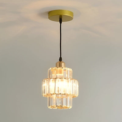 Aurelia Striated Crystal Ceiling Light With Elegant Cord - OpalDwell
