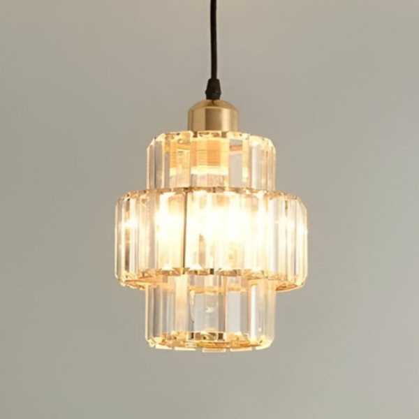 Aurelia Striated Crystal Ceiling Light With Elegant Cord - OpalDwell