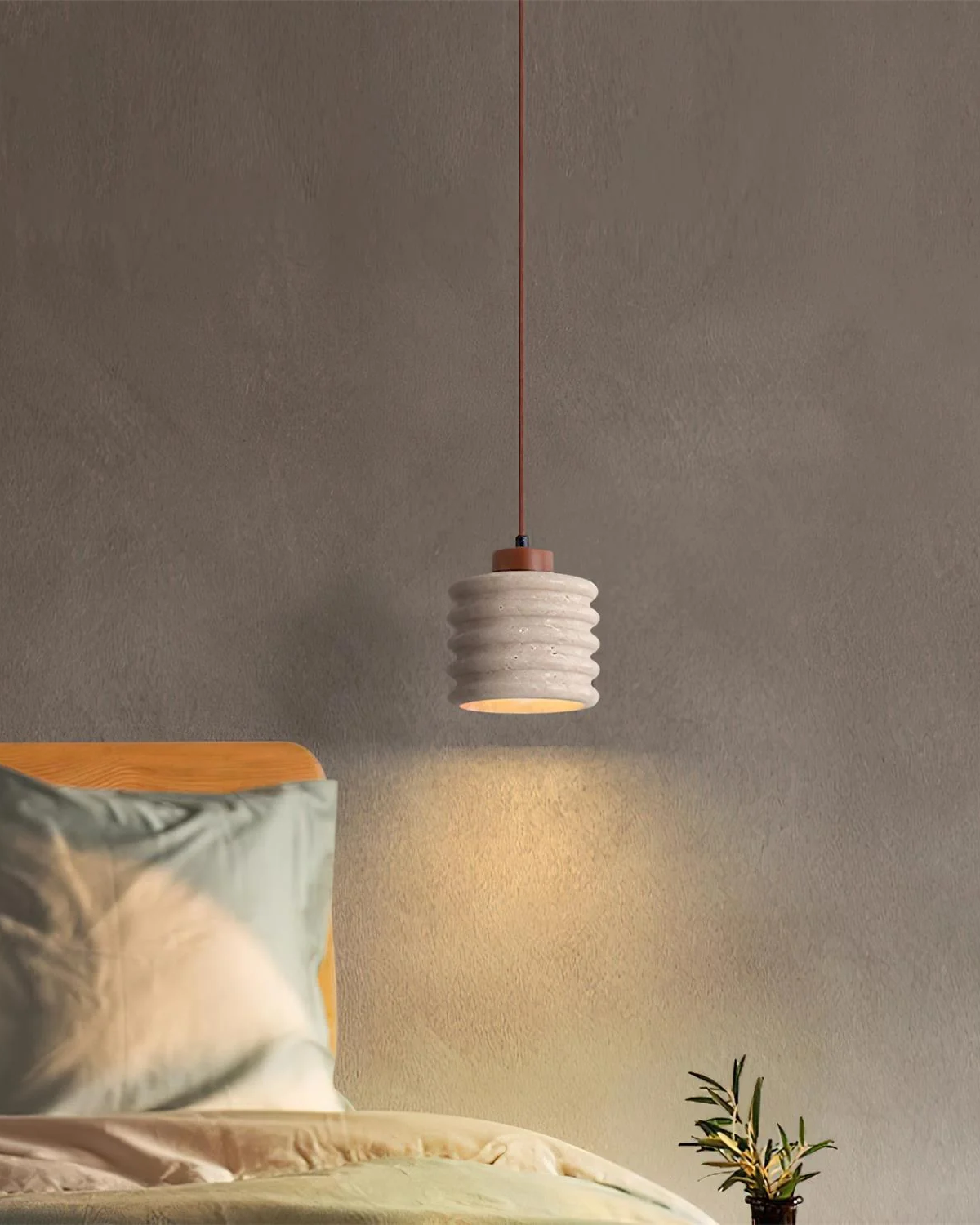 LumaVell Japandi Pendant Light With Wavy Ceramic Shade - OpalDwell