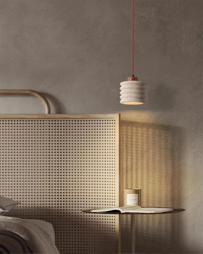 LumaVell Japandi Pendant Light With Wavy Ceramic Shade - OpalDwell