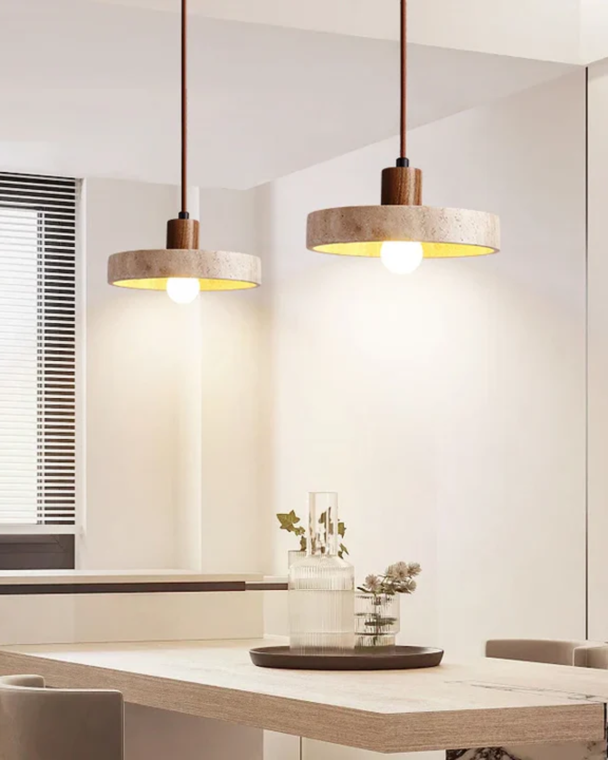 Nolare | Travertine Pendant Light for Kitchen Ceiling - OpalDwell