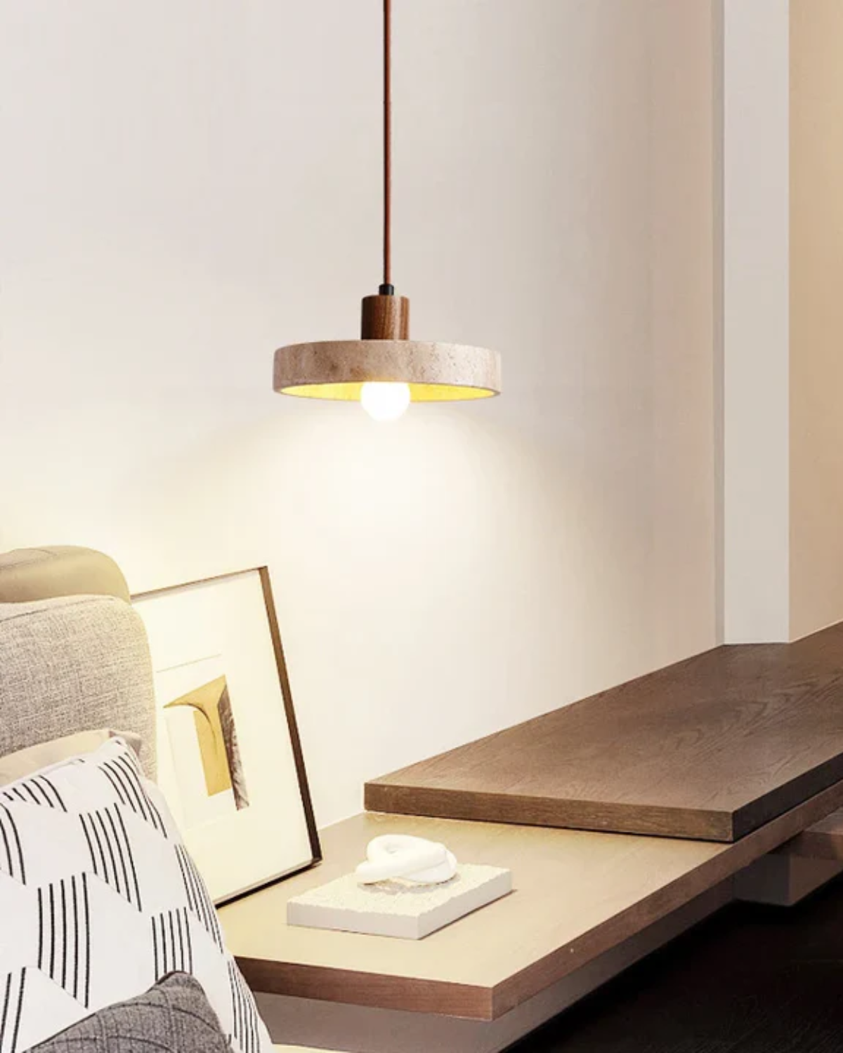 Nolare | Travertine Pendant Light for Kitchen Ceiling - OpalDwell