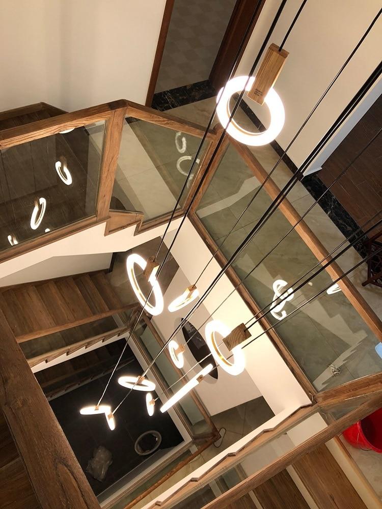 Virelle Ring Chandelier Ceiling Lights Wood and Acrylic - OpalDwell