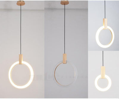 Virelle Ring Chandelier Ceiling Lights Wood and Acrylic - OpalDwell