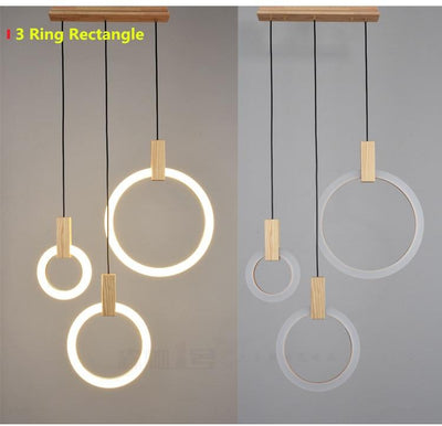 Virelle Ring Chandelier Ceiling Lights Wood and Acrylic - OpalDwell