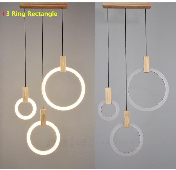 Virelle Ring Chandelier Ceiling Lights Wood and Acrylic - OpalDwell
