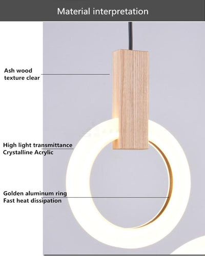 Virelle Ring Chandelier Ceiling Lights Wood and Acrylic - OpalDwell