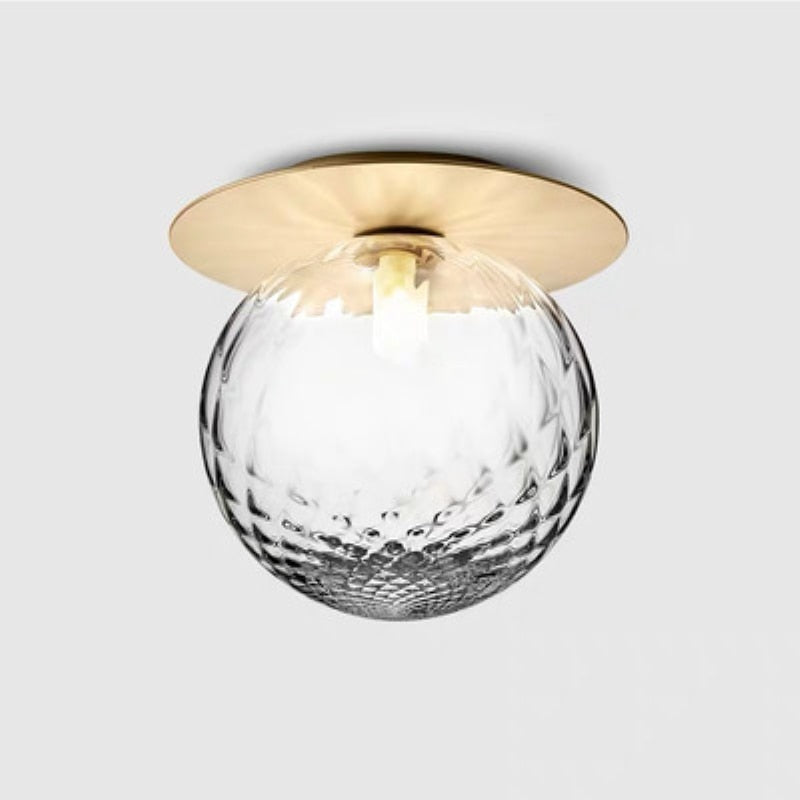 Globe Ceiling Light With Metal Plate | OpalDwell - OpalDwell