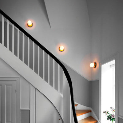 Globe Ceiling Light With Metal Plate | OpalDwell - OpalDwell