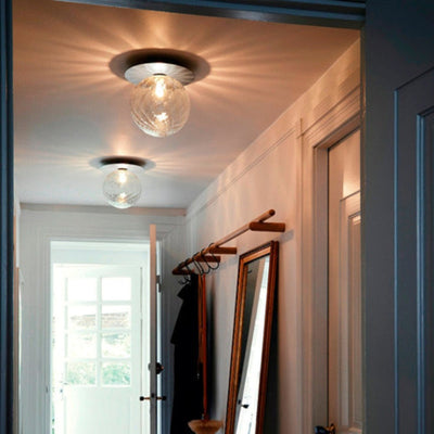 Globe Ceiling Light With Metal Plate | OpalDwell - OpalDwell