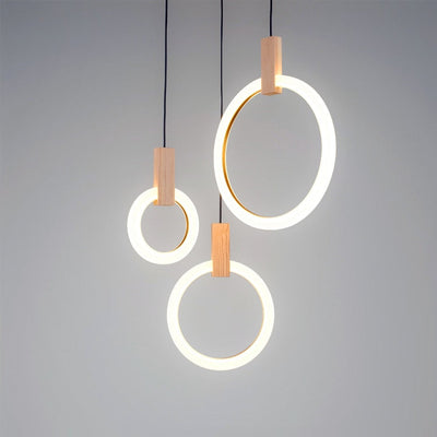 Virelle Ring Chandelier Ceiling Lights Wood and Acrylic - OpalDwell