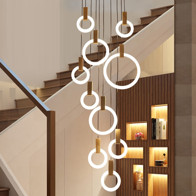 Virelle Ring Chandelier Ceiling Lights Wood and Acrylic - OpalDwell