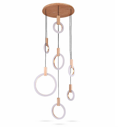 Virelle Ring Chandelier Ceiling Lights Wood and Acrylic - OpalDwell