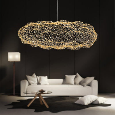 Handcrafted Iron Cloud Lamp With Starry LED Dots For Art Deco Interiors OpalDwell