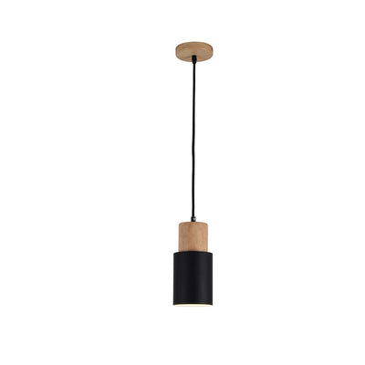 Lyra Oak Pendant Light Geometric Cage Brushed Nickel - OpalDwell