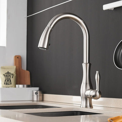 Vellaro Pull Out Kitchen Faucet By OpalDwell Stainless OpalDwell