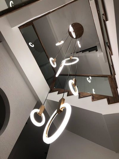Virelle Ring Chandelier Ceiling Lights Wood and Acrylic - OpalDwell