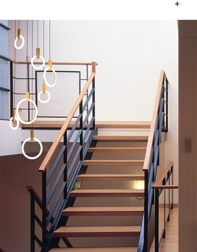 Virelle Ring Chandelier Ceiling Lights Wood and Acrylic - OpalDwell