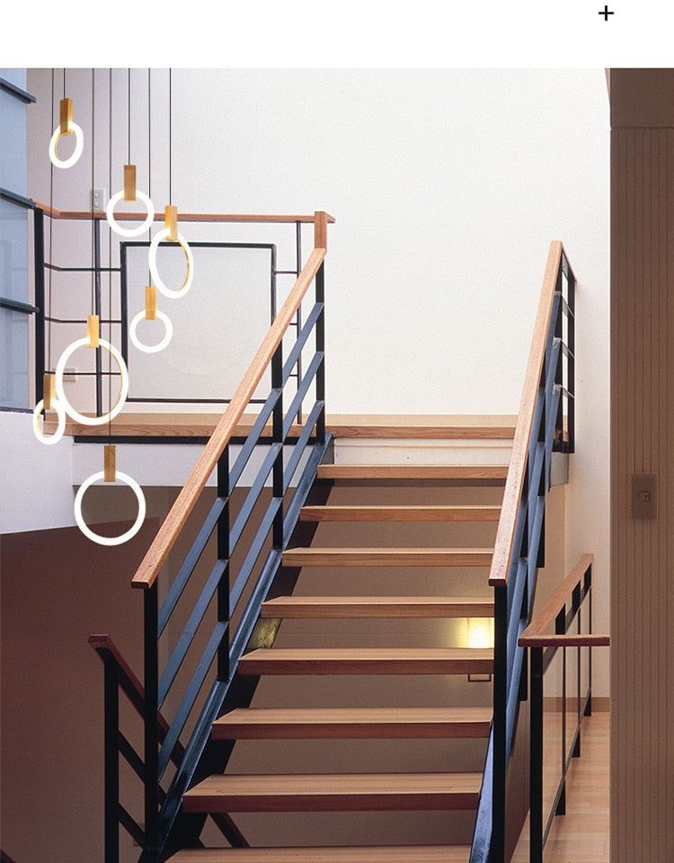 Virelle Ring Chandelier Ceiling Lights Wood and Acrylic - OpalDwell