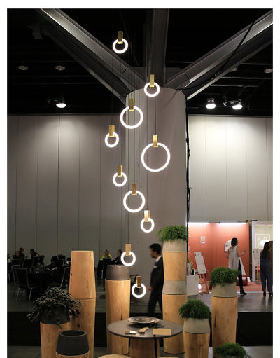 Virelle Ring Chandelier Ceiling Lights Wood and Acrylic - OpalDwell