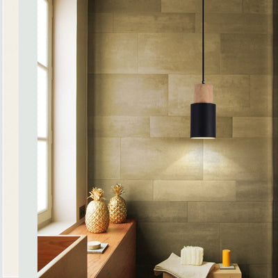 Lyra Oak Pendant Light Geometric Cage Brushed Nickel - OpalDwell