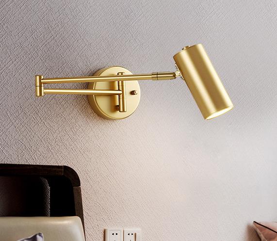 AeroLume Swivel Wall Sconce Iron With Brushed Brass Finish - OpalDwell