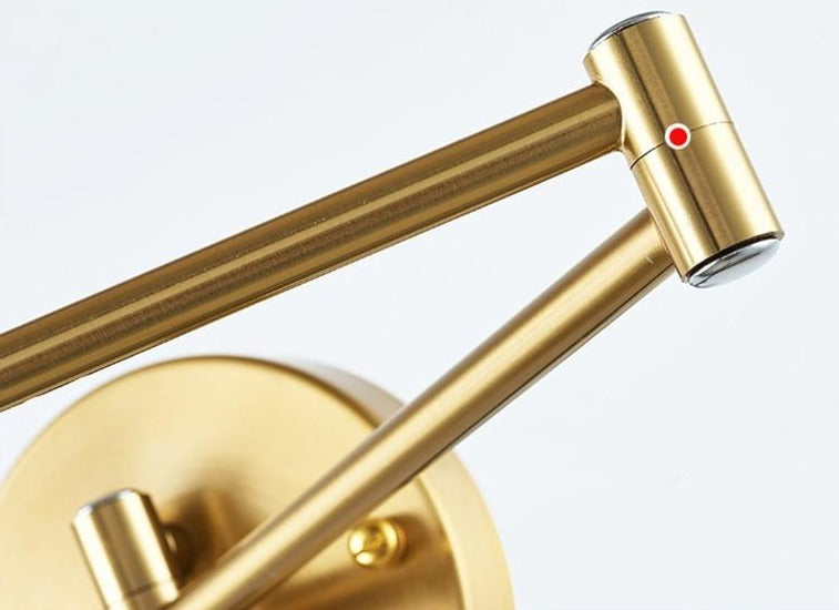 AeroLume Swivel Wall Sconce Iron With Brushed Brass Finish - OpalDwell