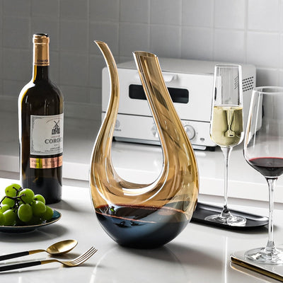 Luminara Crystal Glass Wine Decanter For Aeration And Silky Pour - OpalDwell