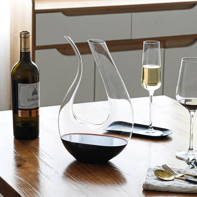 Luminara Crystal Glass Wine Decanter For Aeration And Silky Pour - OpalDwell
