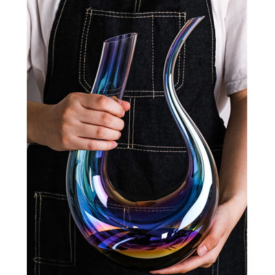 LumenAura Elegant Crystal Glass Wine Decanter for Aeration - OpalDwell