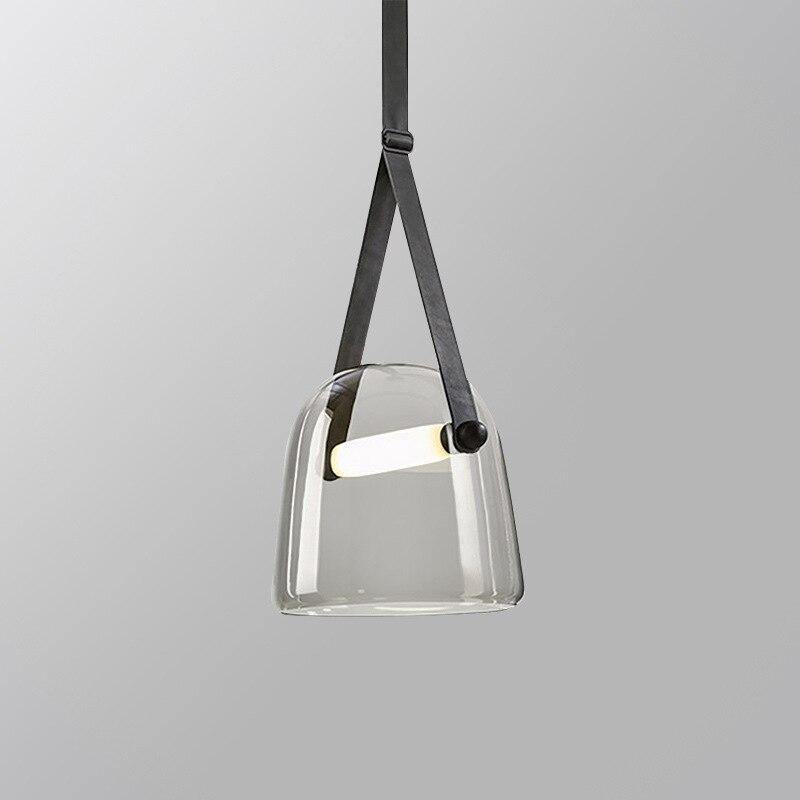 Industrial Pendant Light with Leather Cord | OpalDwell - OpalDwell