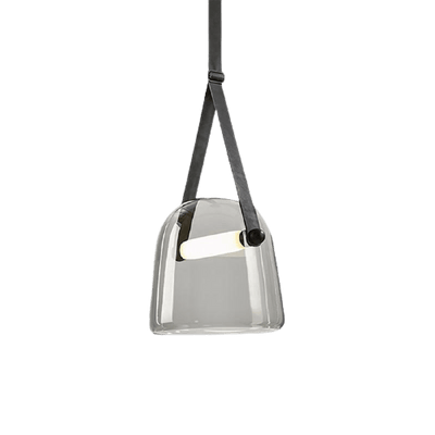 Industrial Pendant Light with Leather Cord | OpalDwell - OpalDwell