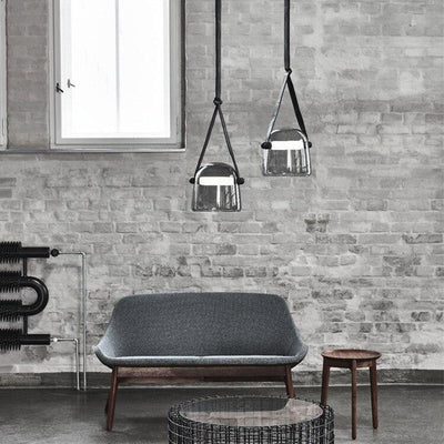 Industrial Pendant Light with Leather Cord | OpalDwell - OpalDwell