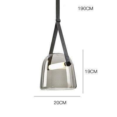 Industrial Pendant Light with Leather Cord | OpalDwell - OpalDwell