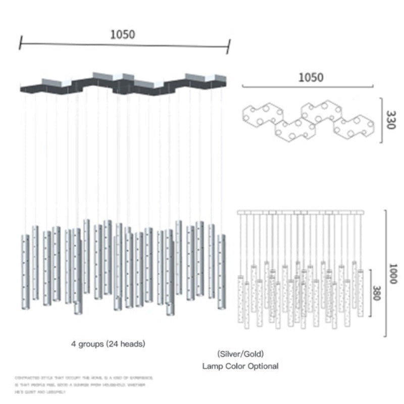Radiant Elongated Cylindrical Chandelier | OpalDwell - OpalDwell