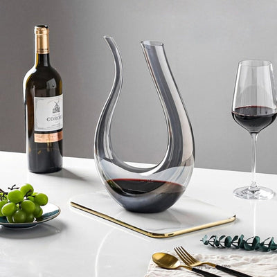 LumenAura Elegant Crystal Glass Wine Decanter for Aeration - OpalDwell