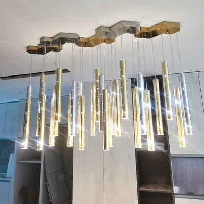 Radiant Elongated Cylindrical Chandelier | OpalDwell - OpalDwell