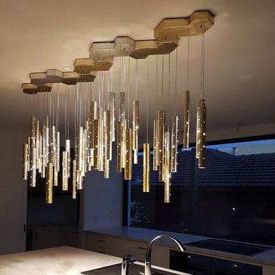 Radiant Elongated Cylindrical Chandelier | OpalDwell - OpalDwell