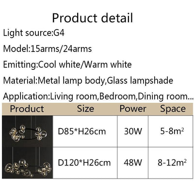 NoirLuxe | Glorious Chandelier With Black Glass Bulbs | OpalDwell - OpalDwell