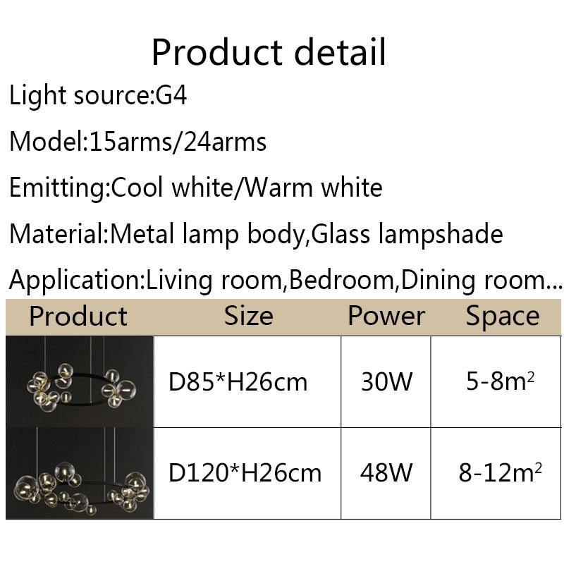 NoirLuxe | Glorious Chandelier With Black Glass Bulbs | OpalDwell - OpalDwell